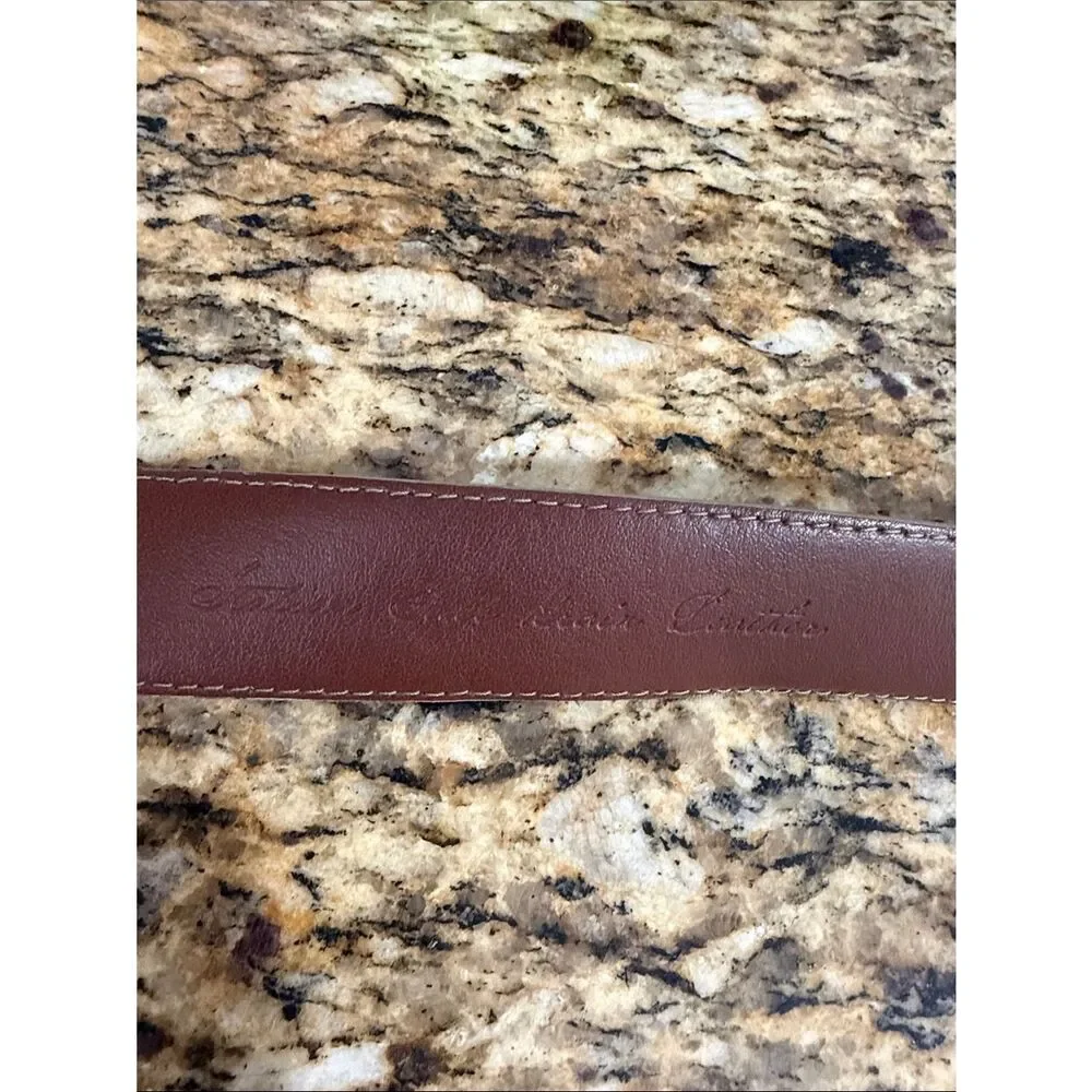 Daniel Cremieux Designer Collection Suede Leather Belt Size L Gray Brown